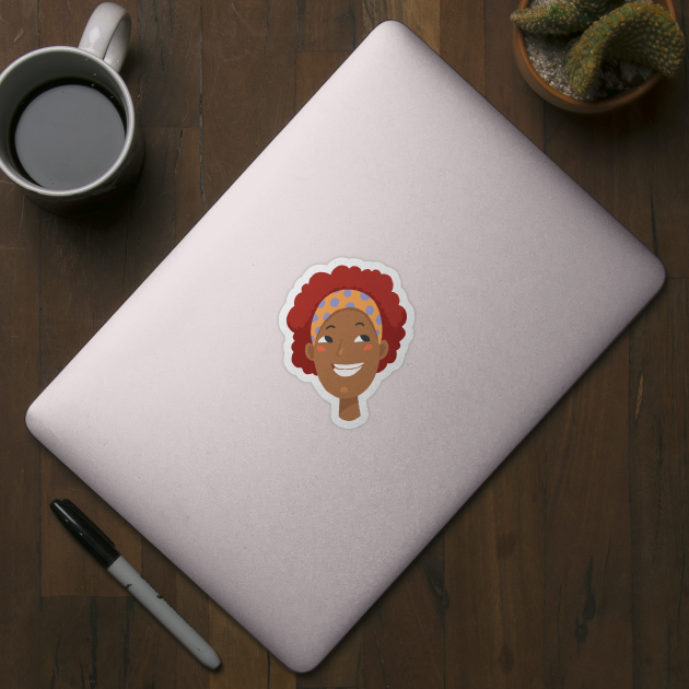 Black woman red hair avatar by JunkyDotCom